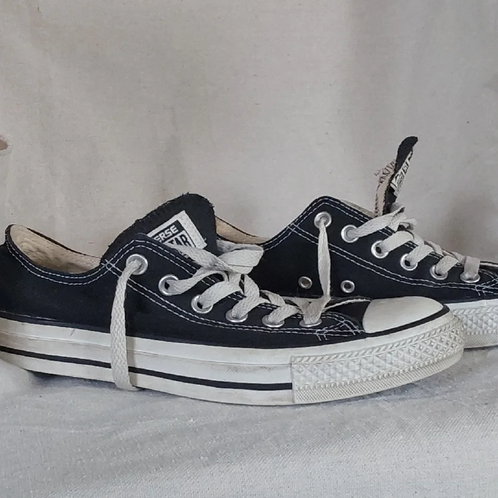 Converse Black and White Low-Top Canvas Sneakers - Picture 2 of 3
